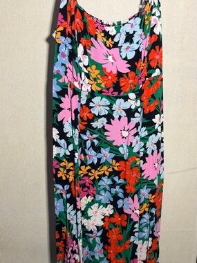 Old Navy Floral Midi Dress Medium Smocked Back Strappy Summer Sundress’s